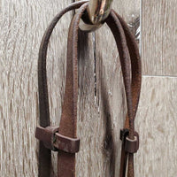 Fine Soft Rolled Leather Gaited Horse Show Halter, Fine Leather Shank, Fine Brass Nose Chain *vgc, mnr residue & brass stains

