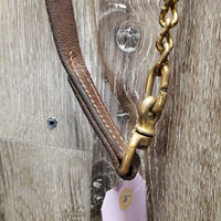 Fine Soft Rolled Leather Gaited Horse Show Halter, Fine Leather Shank, Fine Brass Nose Chain *vgc, mnr residue & brass stains
