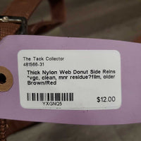 Thick Nylon Web Donut Side Reins *vgc, clean, mnr residue?film, older
