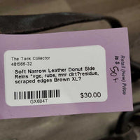 Soft Narrow Leather Donut Side Reins *vgc, rubs, mnr dirt?residue, scraped edges