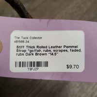 Stiff Thick Rolled Leather Pommel Strap *gc/fair, rubs, scrapes, faded, rubs