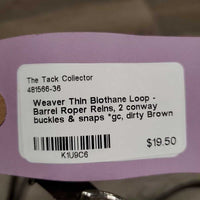 Thin Biothane Loop - Barrel Roper Reins, 2 conway buckles & snaps *gc, dirty
