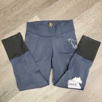 JUNIORS Full Sticky Seat Riding Tight Breeches, Pull On *gc, rubs & pills
