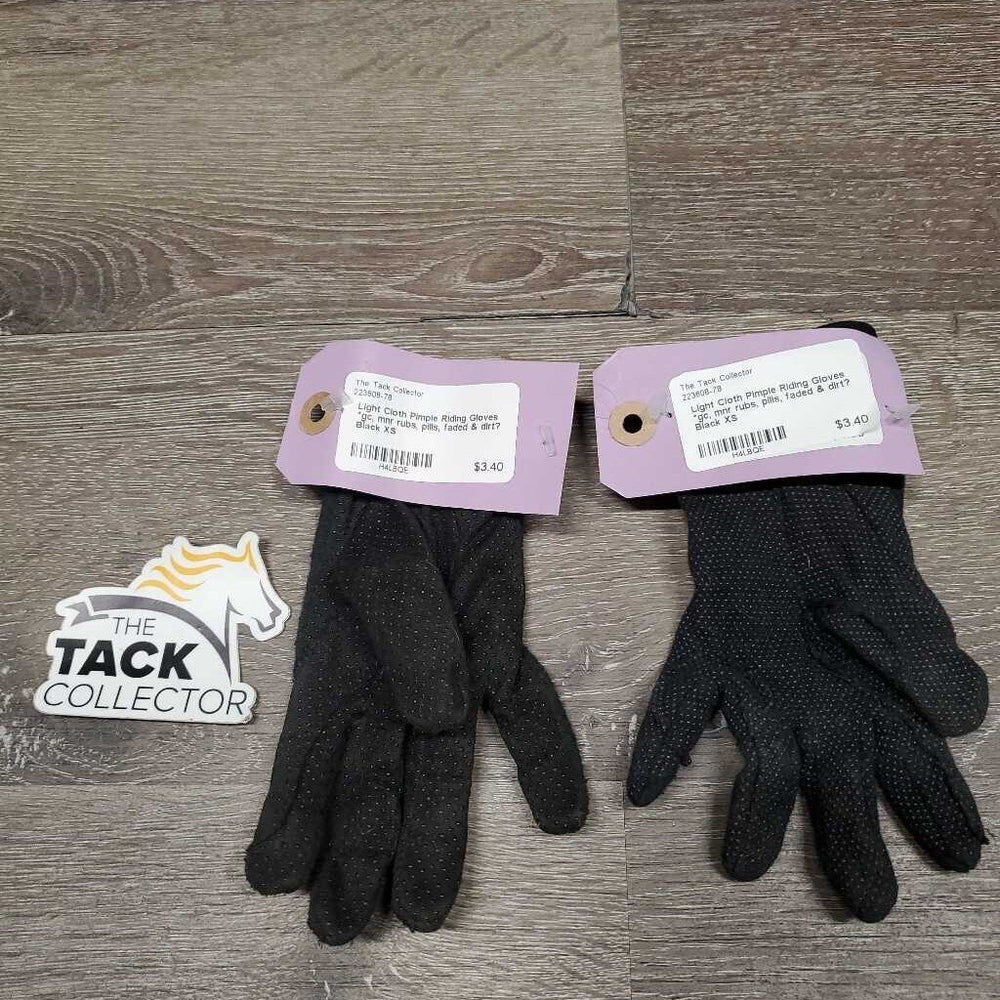 Light Cloth Pimple Riding Gloves *gc, mnr rubs, pills, faded & dirt?