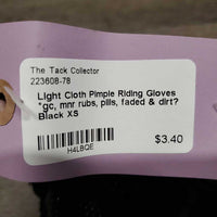 Light Cloth Pimple Riding Gloves *gc, mnr rubs, pills, faded & dirt?
