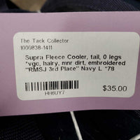 Fleece Cooler, tail, 0 legs *vgc, hairy, mnr dirt, embroidered "RMSJ 3rd Place"
