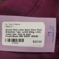 Euro Seat Breeches *vgc, curled lining, v.mnr faded, hair, rubs & stain