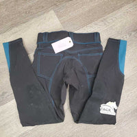 Euro Seat Breeches *gc, seam puckers, shrunk?, mnr undone stitching, curled lining, rubs, pills