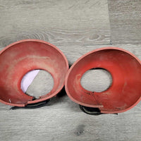 Ribbed Soft Rubber Bell Boots, velcro *gc, clean & dirt, residue, DEEP cracks, splits
