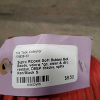 Ribbed Soft Rubber Bell Boots, velcro *gc, clean & dirt, residue, DEEP cracks, splits