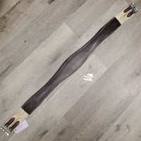 Leather Padded Girth, 2x Els *gc, clean, mnr dirt?residue & stains, frayed elastic
