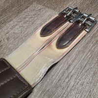 Leather Padded Girth, 2x Els *gc, clean, mnr dirt?residue & stains, frayed elastic
