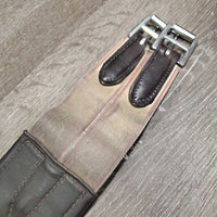 Leather Padded Girth, 2x Els *gc, clean, mnr dirt?residue & stains, frayed elastic
