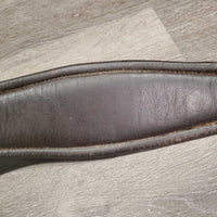 Leather Padded Girth, 2x Els *gc, clean, mnr dirt?residue & stains, frayed elastic