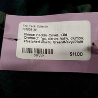 Fleece Saddle Cover "Old Orchard" *gc, cleran, hairy, clumpy, stretched elastic