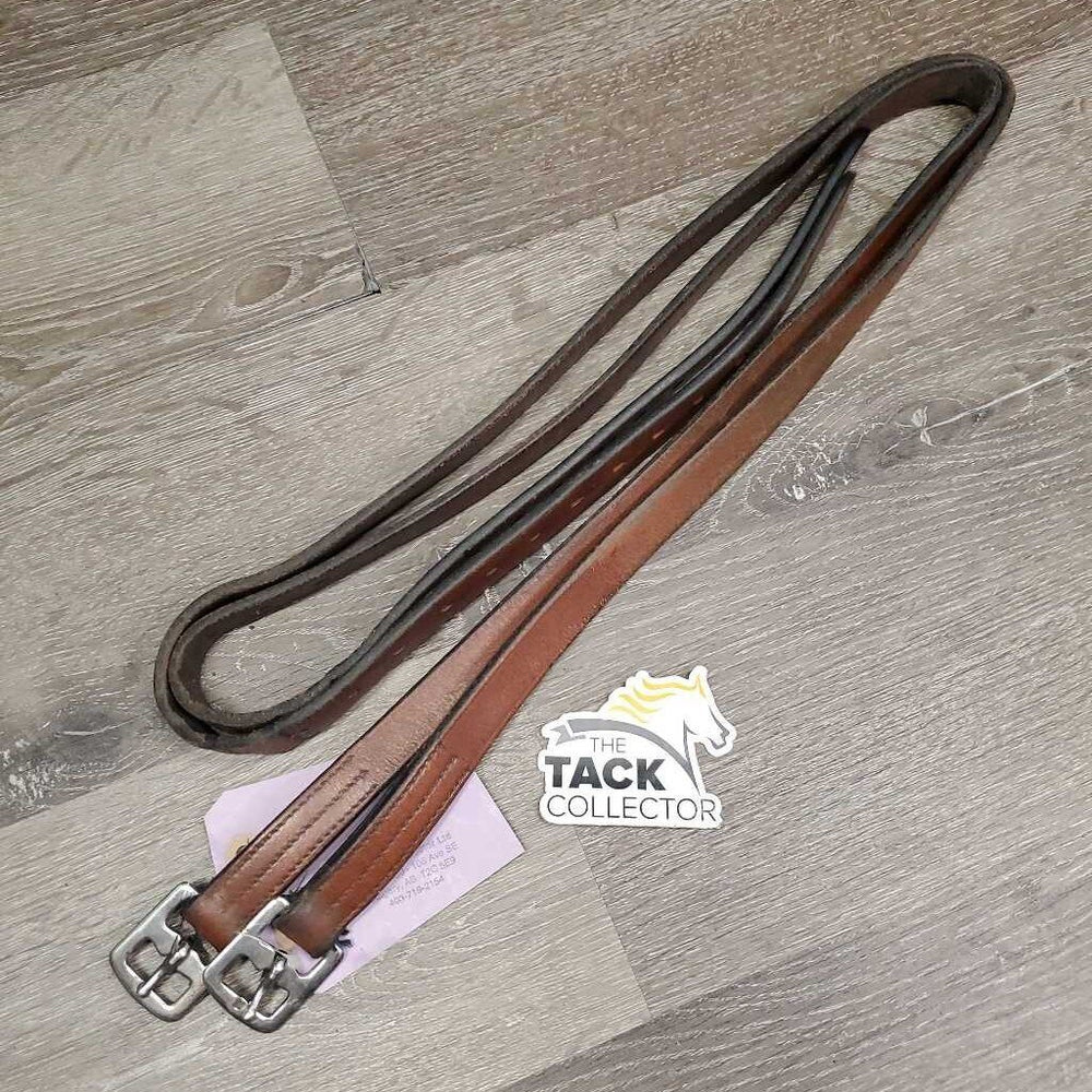 Pr Soft Narrow Stirrup Leathers *gc, dents, dirt, rubs, edge scrapes, creases