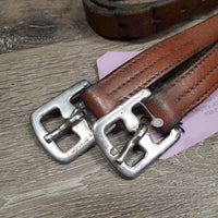 Pr Soft Narrow Stirrup Leathers *gc, dents, dirt, rubs, edge scrapes, creases
