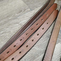 Pr Soft Narrow Stirrup Leathers *gc, dents, dirt, rubs, edge scrapes, creases
