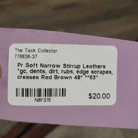 Pr Soft Narrow Stirrup Leathers *gc, dents, dirt, rubs, edge scrapes, creases