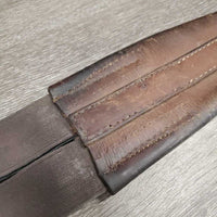 Thin Leather Girth, 1x els *gc/fair, stretched, creases, dry, scratches, older, rubs, discolored