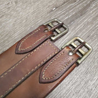 Thin Leather Girth, 1x els *gc/fair, stretched, creases, dry, scratches, older, rubs, discolored