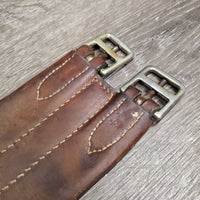 Thin Leather Girth, 1x els *gc/fair, stretched, creases, dry, scratches, older, rubs, discolored