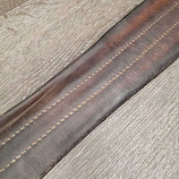 Thin Leather Girth, 1x els *gc/fair, stretched, creases, dry, scratches, older, rubs, discolored
