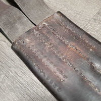 Thin Leather Girth, 1x els *gc/fair, stretched, creases, dry, scratches, older, rubs, discolored