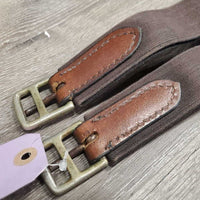 Thin Leather Girth, 1x els *gc/fair, stretched, creases, dry, scratches, older, rubs, discolored
