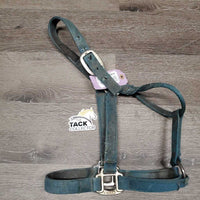 Stiff Nylon Halter *gc/fair, v.stained, dirty & faded, hair, hole frays
