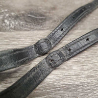2 Thick Leather Spur Straps *gc, dirt, faded, dents, residue
