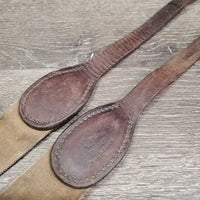 Leather & Elastic Breastplate, snaps *gc/fair, older, rubs, scrapes, stains, older, thin fleece, dirty, faded