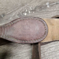 Leather & Elastic Breastplate, snaps *gc/fair, older, rubs, scrapes, stains, older, thin fleece, dirty, faded