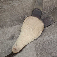 Leather & Elastic Breastplate, snaps *gc/fair, older, rubs, scrapes, stains, older, thin fleece, dirty, faded