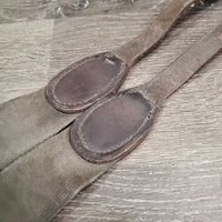 Leather & Elastic Breastplate, snaps *gc/fair, older, rubs, scrapes, stains, older, thin fleece, dirty, faded
