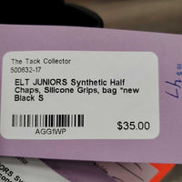JUNIORS Synthetic Half Chaps, Silicone Grips, bag *new