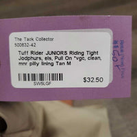 JUNIORS Riding Tight Jodphurs, els, Pull On *vgc, clean, mnr pilly lining
