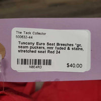 Euro Seat Breeches *gc, seam puckers, mnr faded & stains, stretched seat