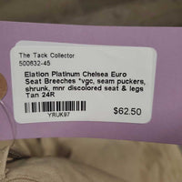 Euro Seat Breeches *vgc, seam puckers, shrunk, mnr discolored seat & legs
