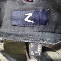 JUNIORS? Full Sticky Seat Denim Breeches *gc, faded, seam puckers, rubs, thin spots, stains
