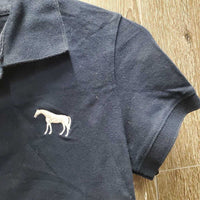 JUNIORS SS Polo Shirt, 1/4 button up *gc, faded, hair, stain
