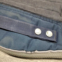Quilt Jumper Saddle Pad, 1x piping, mesh bonnet *gc, puckers, torn piping, faded, mnr threads, undone stitch, dirt?