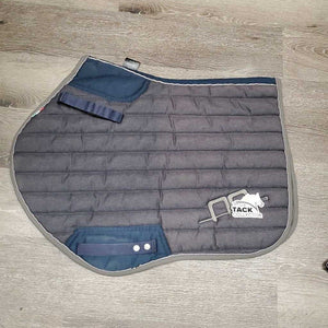 Quilt Jumper Saddle Pad, 1x piping, mesh bonnet *gc, puckers, torn piping, faded, mnr threads, undone stitch, dirt?
