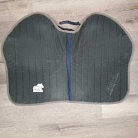 Quilt Jumper Saddle Pad, 1x piping, mesh bonnet *gc, puckers, torn piping, faded, mnr threads, undone stitch, dirt?