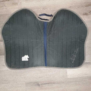 Quilt Jumper Saddle Pad, 1x piping, mesh bonnet *gc, puckers, torn piping, faded, mnr threads, undone stitch, dirt?