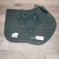 Quilt Jumper Saddle Pad, 1x piping, Mesh bonnet *gc, puckers, dirt, hair, mnr faded, rubs, pills, puckers
