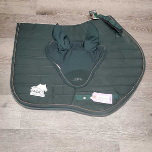Quilt Jumper Saddle Pad, 1x piping, Mesh bonnet *gc, puckers, dirt, hair, mnr faded, rubs, pills, puckers