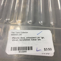 Plastic Box, attached Lid *gc, clean, scratches
