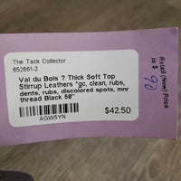Thick Soft Top Stirrup Leathers *gc, clean, rubs, dents, rubs, discolored spots, mnr thread
