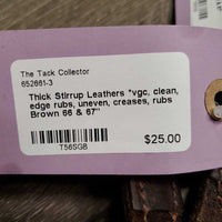 Thick Stirrup Leathers *vgc, clean, edge rubs, uneven, creases, rubs